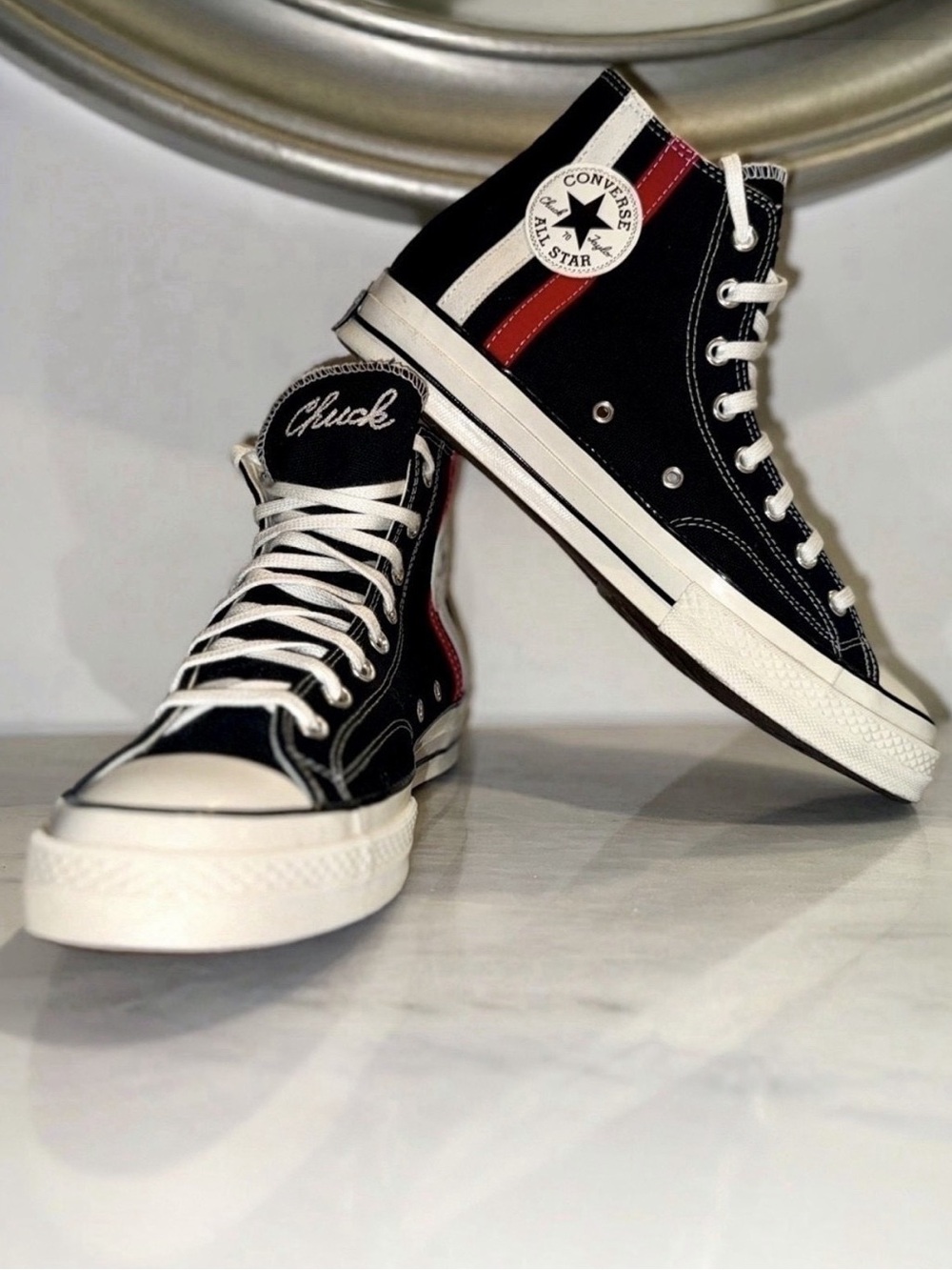 Converse Chuck Taylor All Star 70 High Top Shoes Red & White Stripe - Men’s 11.5